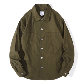 Incense Habour 日本布料 棉緞襯衫長袖恤衫 襯衫 - 綠