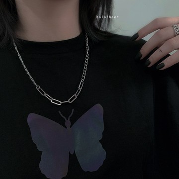 現貨-小眾INS潮冷淡風不掉色圓牌字母項鍊男女韓版百搭網紅氣質鎖骨鏈-D105