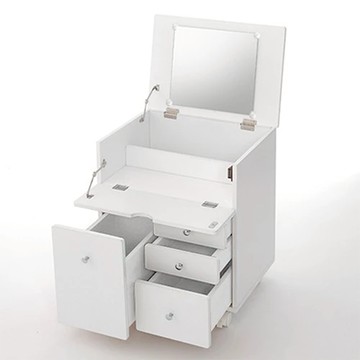 愛子日式床頭櫃化妝車 多功能收納 附活動輪  白色  1個