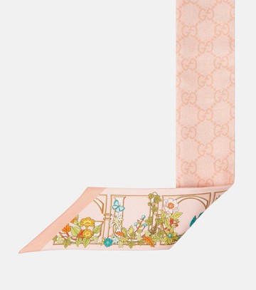 Gucci Floral silk twill scarf