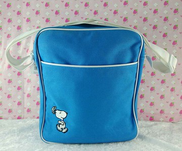 【震撼精品百貨】史奴比Peanuts Snoopy  側揹書包 直袋 藍色 震撼日式精品百貨