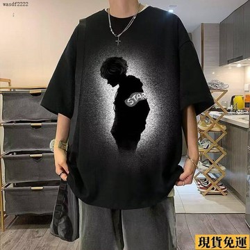 ✨臺灣發✨   短袖  t恤男2023 夏季 新款五分袖t恤男裝衣服百搭港風潮牌半袖男體恤