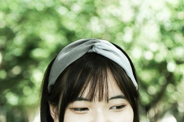 交叉髮帶【雲霧灰】