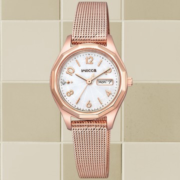 CITIZEN星辰 Wicca 少女系列 太陽能 時尚水晶腕錶 26.5mm / KH3-568-15