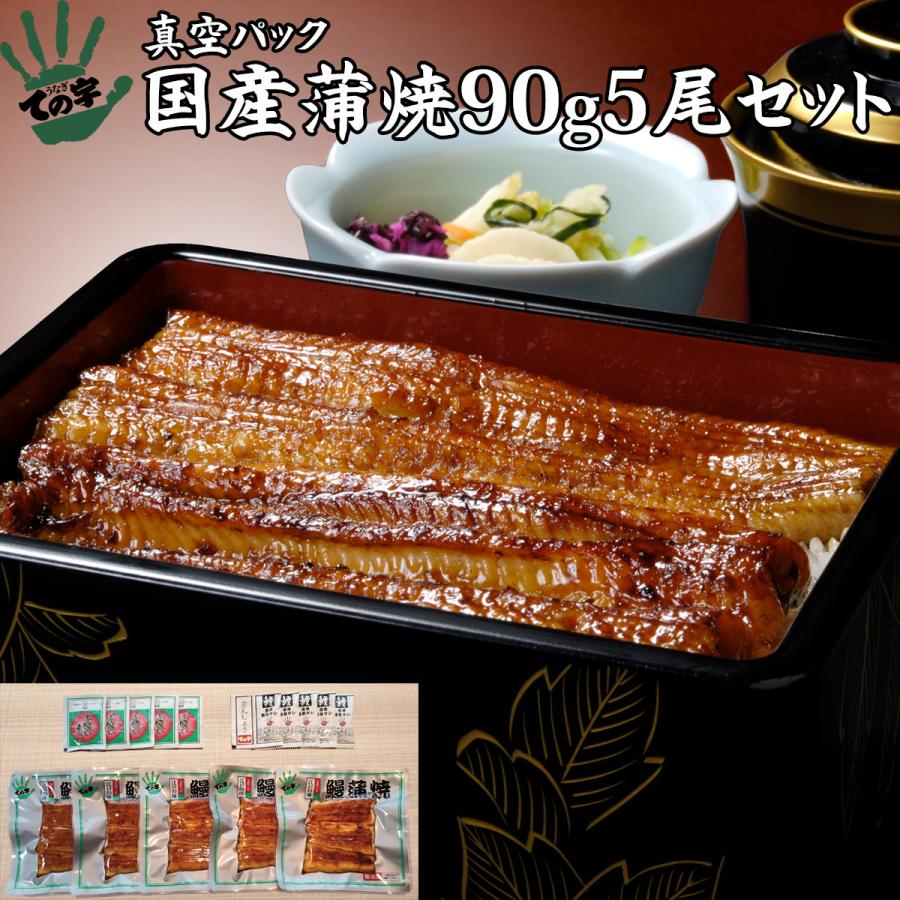 お歳暮 うなぎ 鰻 国産 プレゼント ギフト 蒲焼 90g×5セット ての字