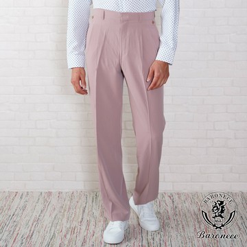【BARONECE】魅力搶眼休閒打摺褲_粉色(67133-18)