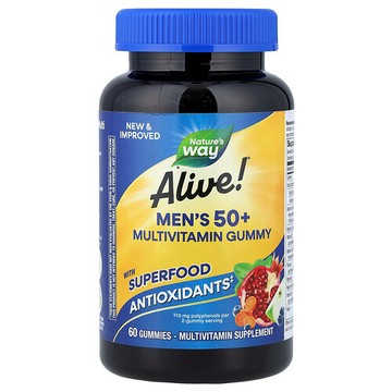 Nature's Way, Alive!® 50 歲以上男性多維生素軟糖，水果味，60 粒