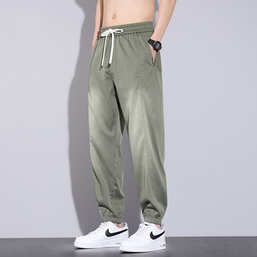 天絲萊賽爾！冰涼感冰科技褲頭鬆緊束腳牛仔褲 / 男女適穿 / 輕薄款 / 4色 / M-4XL / 大尺碼【QTJ25805】