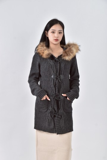 (M) knights bridge秋冬羊毛絨毛灰色外套