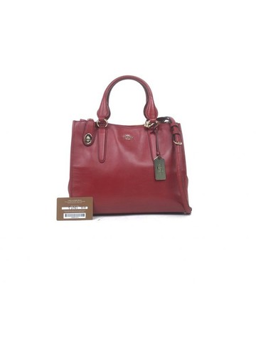 coach 紅色 Mercer Satchel 皮革手提包 肩背包