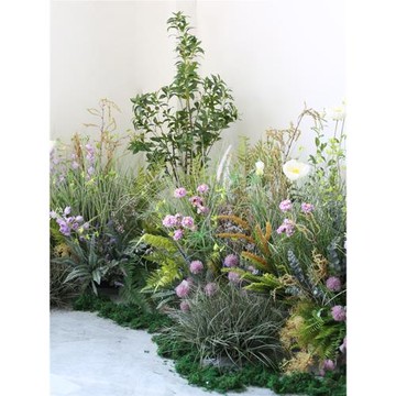 大型植物軟裝造景庭院花草裝飾酒店餐廳角落園景套裝仿真蘆葦草堆