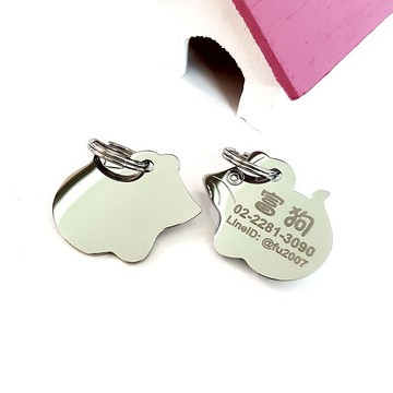 【FulgorJewel】貓名牌 姓名牌 免費刻字 不鏽鋼 老鼠造型 客製化