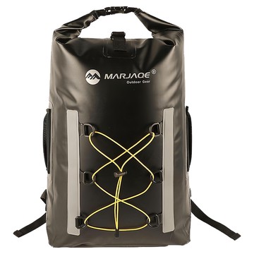 MARJAQE 大容量戶外防水雙肩背包25L 舒適輕便 多功能旅行登山包  28.5 x 19.5 x 41cm  黑色