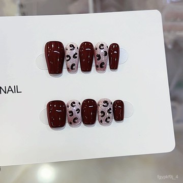 🥰可可新品🥰奈姿 純手工光療穿戴甲貓眼美拉德豹紋批髮成品使用美甲貼片可拆手工穿戴甲高級感穿戴甲新年穿戴甲顯白美甲片 FU