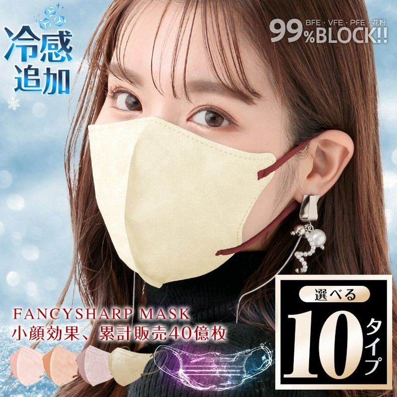 送料無料カード決済可能 5D 小顔マスク 立体 バイカラー 不織布 くちばし 使い捨て 20枚 mask 