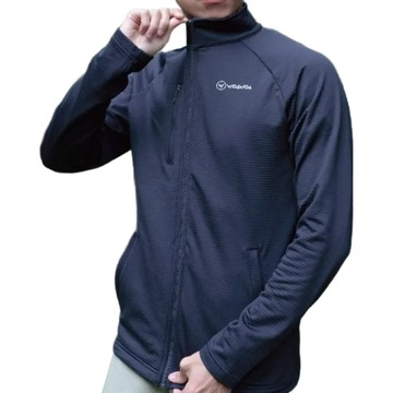 woawoa 3D網格刷毛立領保暖透氣外套-男款  1入  黑  L