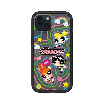 iPhone 15 Mod NX 黑 - The Powerpuff Girls 飛天小女警 - 可愛小女警線條款