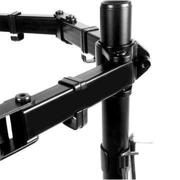 優樂悅~跨境現貨夾具式雙屏顯示器支架360旋轉桌面自由升降顯示器壁掛架 電視機支架 電視壁掛架 支架