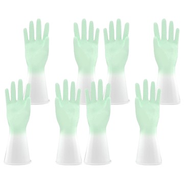 防水乳膠手套 Set 4  舒適親膚 彈性超強 耐磨防割耐高溫 S型防滑紋路  透綠  L  2組