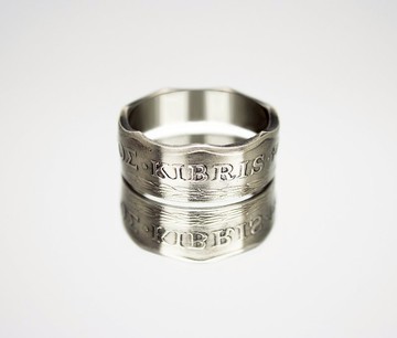 塞浦路斯硬幣戒指 50 美分 1994 年男士硬幣戒指 女士硬幣戒指