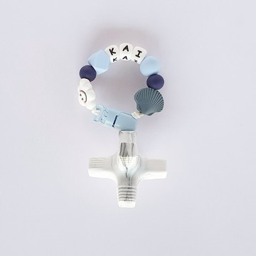 客製化 22公分 9顆 kai 白雲 貝殼 大理石白消波塊固齒器