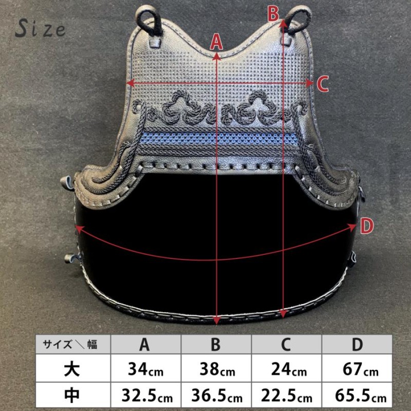 剣道 胴 単品 二段曙光胴 中・大サイズ 選べる花菱2タイプ 濃紺 鉄紺