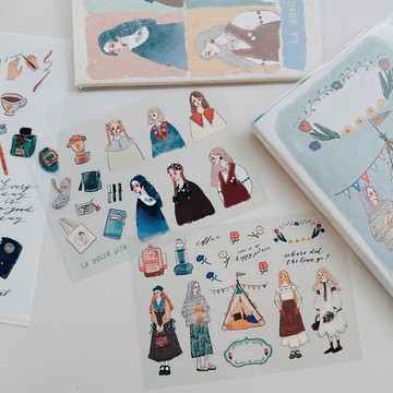 露營生活 透明貼紙 2張一組