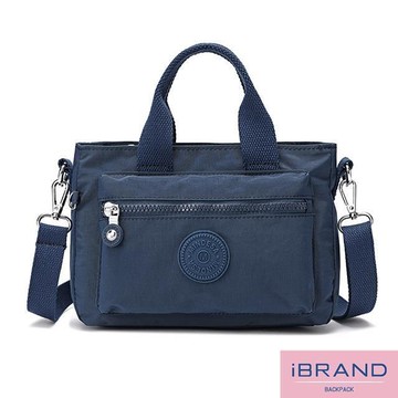 iBrand 輕巧防潑水口袋手提斜側背包 -藍色 MDS-8675