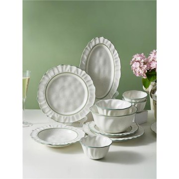 IMhouse北歐餐具盤子碗家用菜盤高顏值米飯碗湯碗陶瓷深盤魚盤