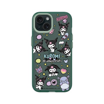 iPhone 15 Clear 憂墨綠 - 三麗鷗-酷洛米20週年 - 酷玩系列-表情包