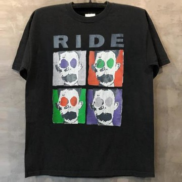 RIDE搖滾歌手金屬高街cityboy重磅棉短袖慵懶風復古男女小領口T恤