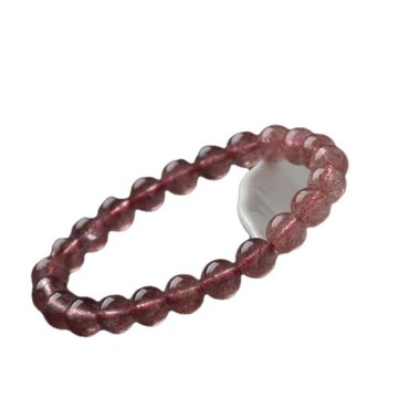 草莓晶手鏈女夏水晶小眾珠子單圈多圈細手鐲粉水晶手串天然飾品女