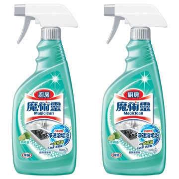 Kao 花王 Magiclean 魔術靈 廚房清潔劑 萊姆香 噴槍式 淨速溶垢泡 一拭除油 不刺鼻零黏膩  500ml  2瓶