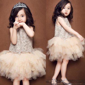 2023韓版女童蓬蓬裙中小童女孩禮服裙子背心裙女童公主連衣裙夏天