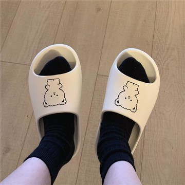 細細條 拖鞋女夏可愛卡通居家用防滑洗澡軟厚底ins情侶涼拖男外穿