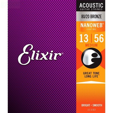 Elixir 民謠吉他弦 11102 NANOWEB 80/20 BRONZE 鋼弦 薄膜 黃銅【黃石樂器】