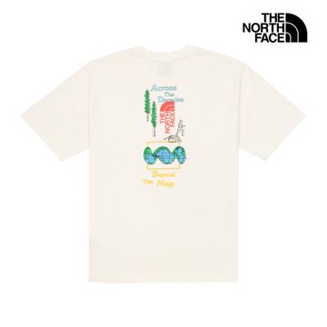 【The North Face 官方旗艦】北面UE男款米白色背部圖案印花短袖T恤｜8HFAQLI