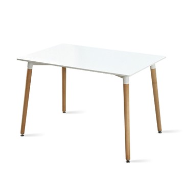 E-home EMST北歐簡約實木腳長方桌-120x60cm-兩色可選白色