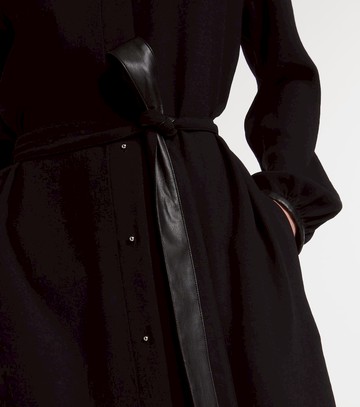 Vince Faux leather-trimmed shirt dress