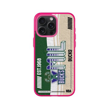 iPhone 15 Pro Max Clear 粉漾桃 - NBA - 復古球員卡-密爾瓦基公鹿 Milwaukee Bucks - Vintage Card