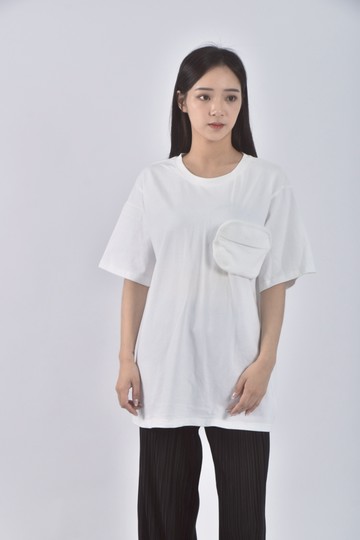 (L) grace chow棉質純棉白色短袖上衣