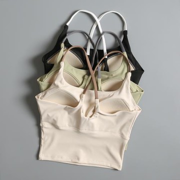 運動內衣女高強度健身跑步防震瑜伽服拼色一體美背心式聚攏文胸