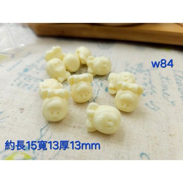 布布村 牙牙果妹妹頭 水晶木頭串珠配件W84
