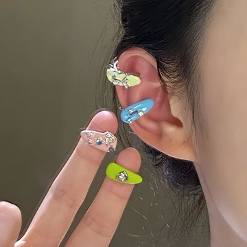 臺灣熱賣🔥🔥青春日記~多彩趣味滴油耳夾 耳骨夾 女 多巴胺甜美 無耳洞  可愛耳飾 女