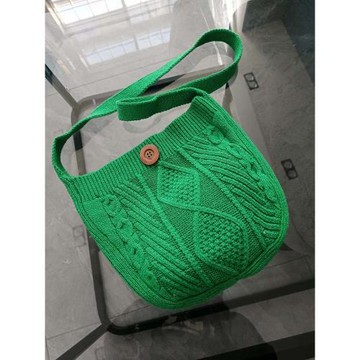 2025春季新款韓版百搭簡約森系毛線包斜挎包針織包少女包包女包