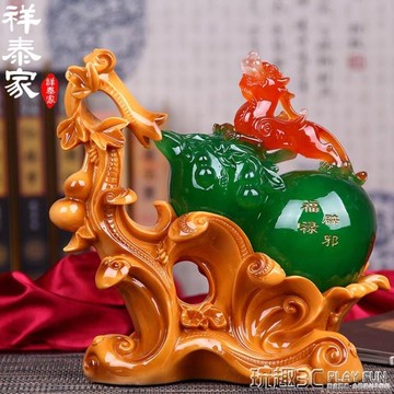 裝飾擺件 招財貔貅葫蘆擺件辦公室客廳桌面創意家居家裝飾品風水工藝品擺設 JD 交換禮物