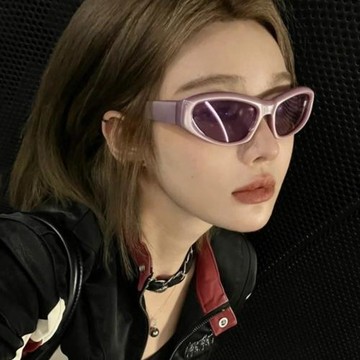 2026新款百搭Y2K墨鏡歐美賽博朋克太陽鏡辣妹未來感街拍眼鏡包郵C