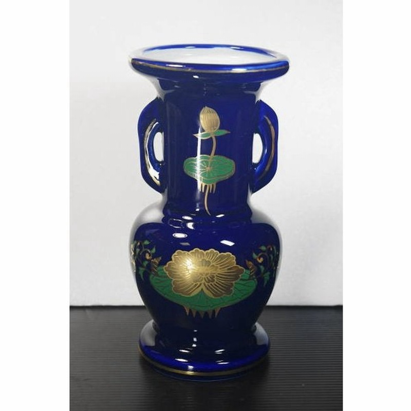 ルリ金蓮７寸仏花瓶 Bg006 仏壇 仏具 瑠璃色 金縁 花 花立 花瓶 お盆 お彼岸 供養 お寺 お墓 仏様 仏前 盆 お供え 佛具 通販 Lineポイント最大0 5 Get Lineショッピング
