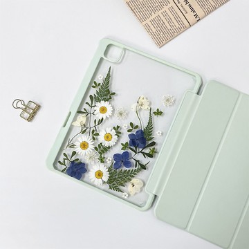 白潔之花手工押花iPad外殼 iPad Air 11寸 13寸 iPad Pro 11寸13