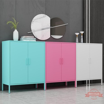 陽臺柜儲物柜衣柜防水家用餐邊柜收納雜物柜矮柜廚房玻璃輕奢